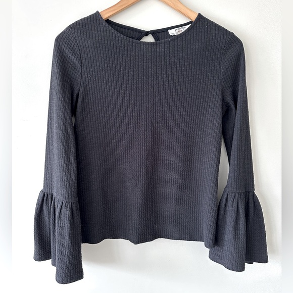 Anthropologie Tops - Anthropologie Porridge | Black Top with Bell Sleeves, Size XS ✨
